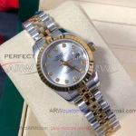 Perfect Replica TW Rolex Datejust Stainless Steel Case All Gold Fluted Bezel 28mm Women's Watch